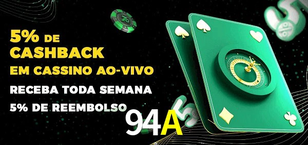 celular mostrando app de apostas 94A com lobby de jogos e mesas ao vivo